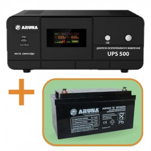 Комплект: ИБП UPS 500 "ARUNA" + Аккумулятор AGM65-12